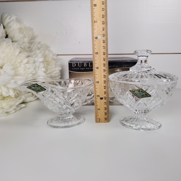 Godinger Dublin Shannon Crystal Sugar Bowl and Creamer Set- Classic - Picture 6 of 10